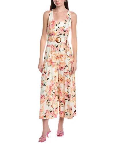 Maison Tara Linen-blend Jumpsuit In White