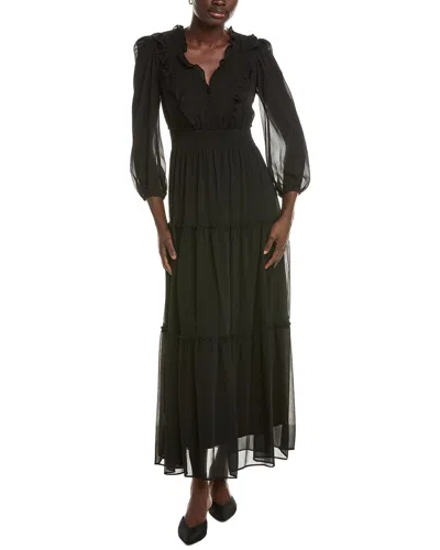 Maison Tara Long Sleeve Maxi Dress In Black