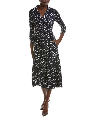 Maison Tara Long Sleeve Midi Dress In Blue
