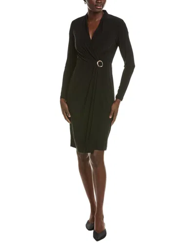 Maison Tara Long Sleeve Mini Dress In Black