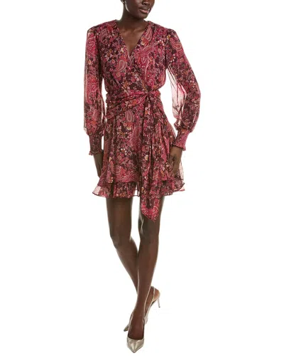 Maison Tara Long Sleeve Mini Dress In Red