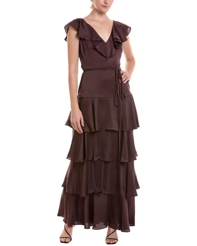 Maison Tara Maxi Dress In Burgundy