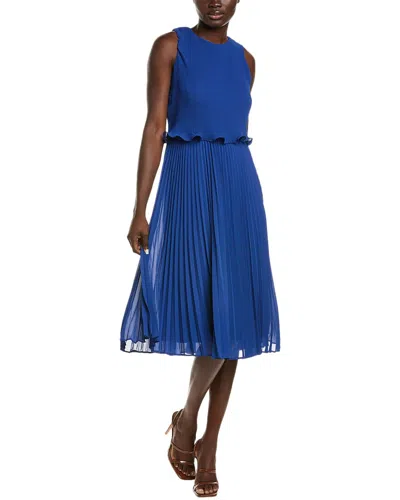 Maison Tara Pebble Georgette Midi Dress In Blue