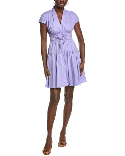 Maison Tara Poplin Mini Dress In Purple