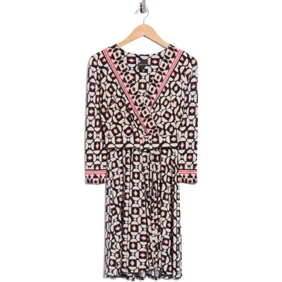 Maison Tara Print Rose Lace Dress In Brown