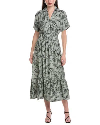 Maison Tara Printed Stone Maxi Dress In Grey