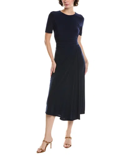 Maison Tara Ruched Midi Dress In Black