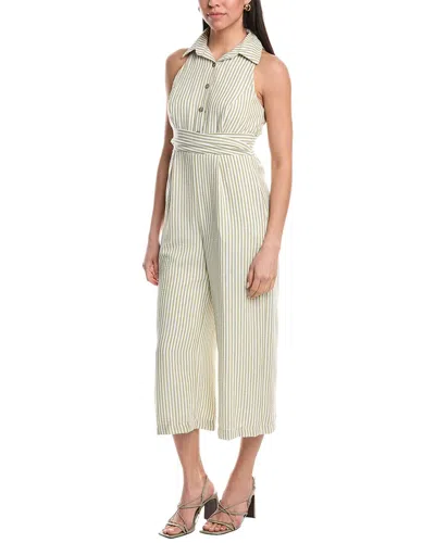 Maison Tara Sash Waist Jumpsuit In Green