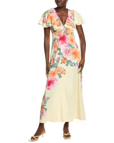 Maison Tara Satin Crepe Maxi Dress In Multi