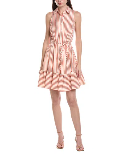Maison Tara Seersucker Yarn Dye Stripe Shirtdress In Multi