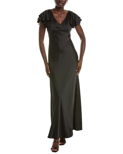 Maison Tara Short Sleeve Maxi Dress In Black