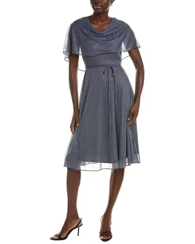 Maison Tara Short Sleeve Midi Dress In Gray