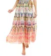 Maison Tara Sleeveless Multi Print Maxi Dress In Lilac Coral In Purple