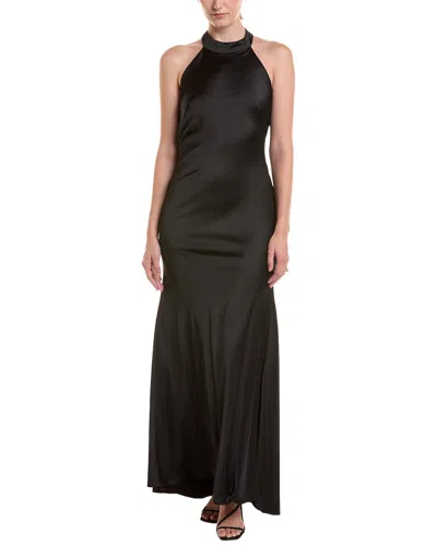 Maison Tara Solid Maxi Dress In Black