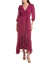 Maison Tara Solid Yoryu Maxi Dress In Pink