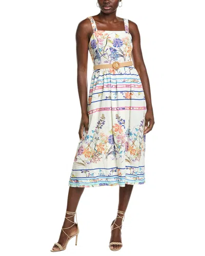 Maison Tara Stone Midi Dress In White