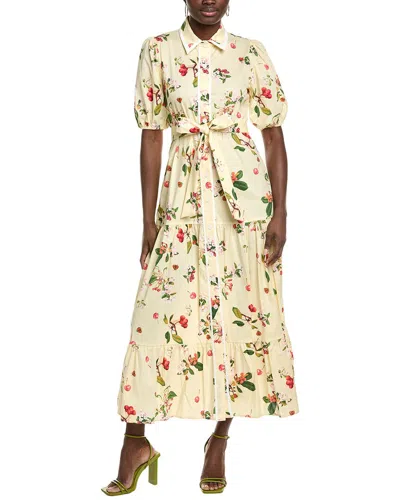Maison Tara Stretch Poplin Dress In Yellow