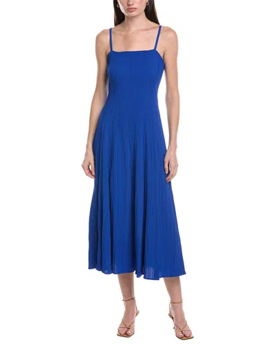 Maison Tara Variegated Stripe Midi Dress In Blue