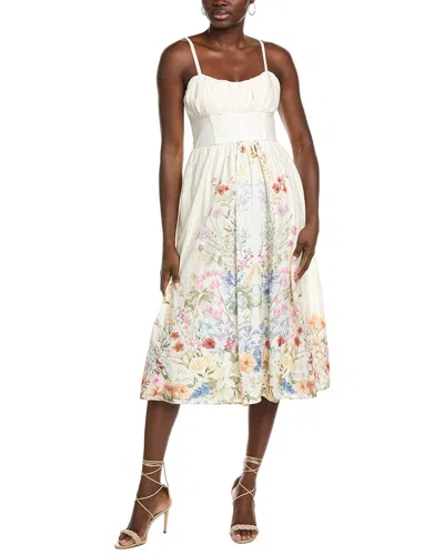 Maison Tara Voile Midi Dress In Neutral