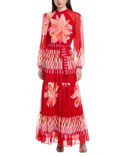 Maison Tara Yoryu Chiffon Maxi Dress In Red
