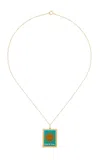Maison Tjoeng Cote D'azur 18k Yellow Gold Postage Stamp Necklace