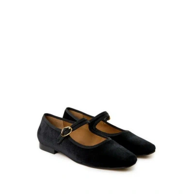 Maison Toufet Ballerines Léonie En Velours In Black