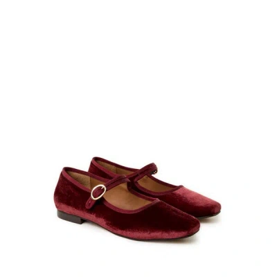 Maison Toufet Ballerines Léonie En Velours In Red