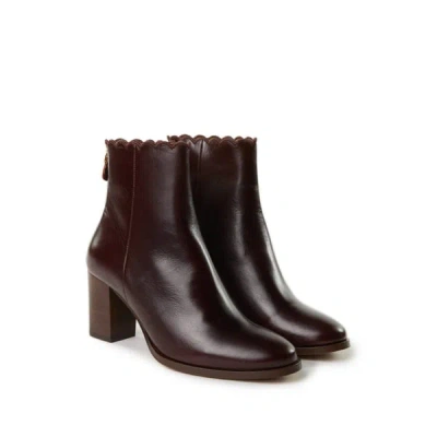 Maison Toufet Bottines Giselle À Talon En Cuir In Brown