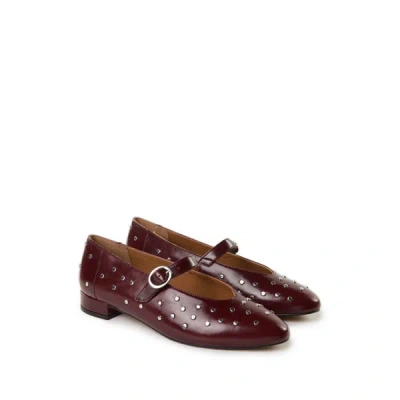 Maison Toufet Brides En Cuir À Studs In Red