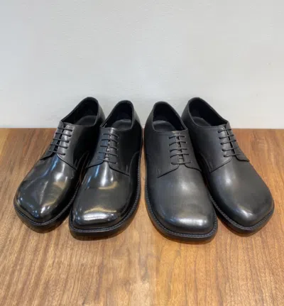 Pre-owned Maison Ugly Handmade Mens Leather Tabi Loafer Shoes  Round Toe Slip On Shoes In Black