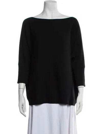 Pre-owned Maison Ullens Bateau Neckline Sweater In Black