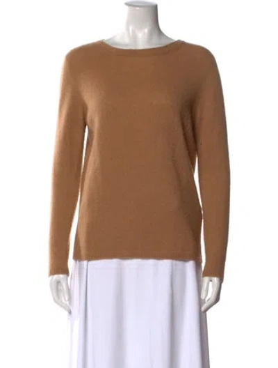 Pre-owned Maison Ullens Cashmere Bateau Neckline Sweater In Brown