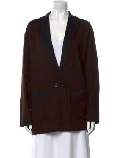 Pre-owned Maison Ullens Cashmere Colorblock Pattern Sweater In Brown