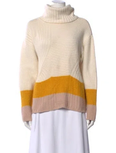 Pre-owned Maison Ullens Cashmere Colorblock Pattern Sweater In Neutral