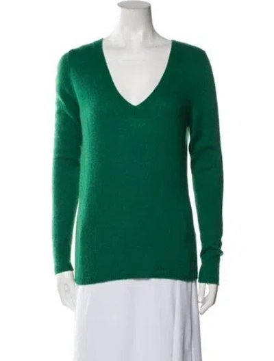 Pre-owned Maison Ullens Cashmere Plunge Neckline Sweater W/ Tags In Green