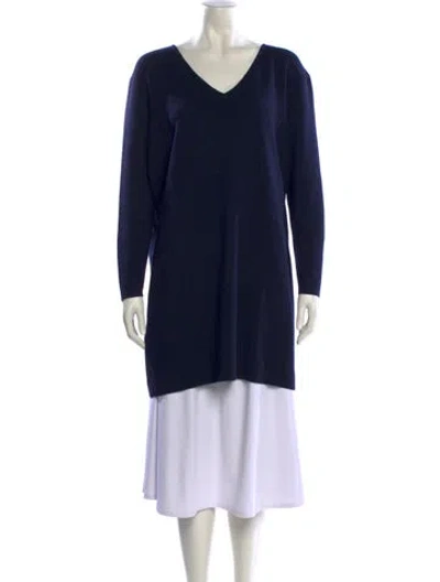 Pre-owned Maison Ullens Cashmere V-neck Sweater In Blue