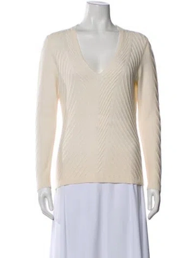 Pre-owned Maison Ullens Cashmere V-neck Sweater In Neutral
