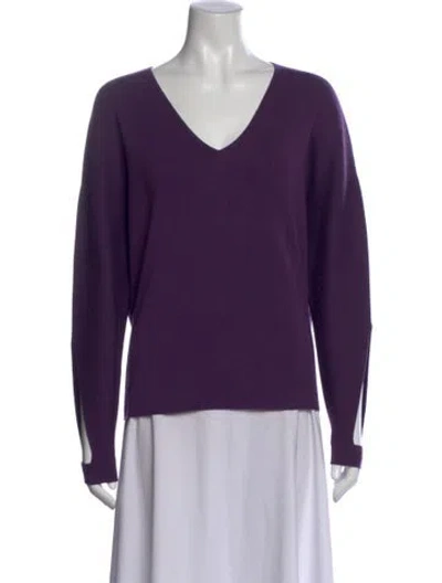 Pre-owned Maison Ullens Cashmere V-neck Top In Purple