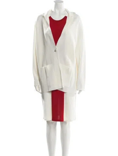 Pre-owned Maison Ullens Colorblock Pattern Dress Set In Red