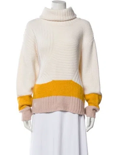 Pre-owned Maison Ullens Colorblock Pattern Turtleneck Sweater In Neutral