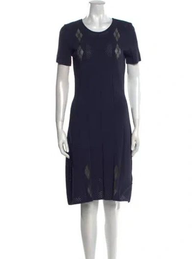 Pre-owned Maison Ullens Crew Neck Knee-length Dress In Blue