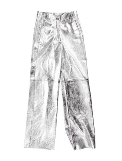 Pre-owned Maison Ullens Lamb Leather Wide Leg Pants In Multicolor