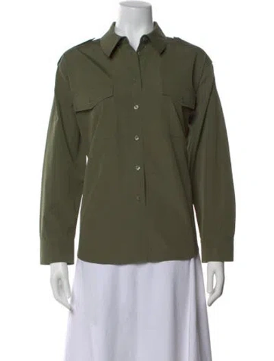 Pre-owned Maison Ullens Long Sleeve Button-up Top In Green
