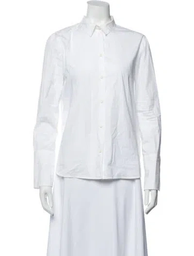 Pre-owned Maison Ullens Long Sleeve Button-up Top In White
