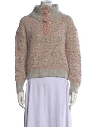 Pre-owned Maison Ullens Patterned Mock Neck Sweater In Grey