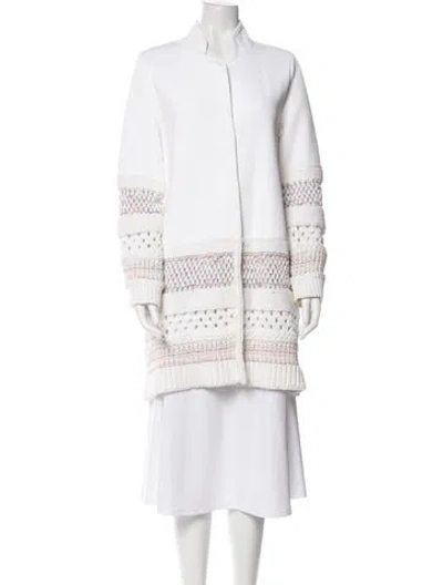 Pre-owned Maison Ullens Plaid Print Coat In White