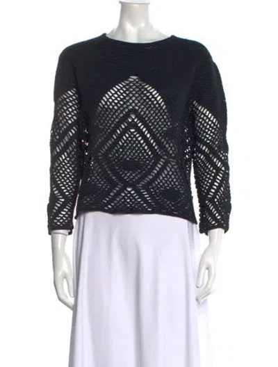 Pre-owned Maison Ullens Silk Crew Neck Top In Black
