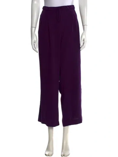 Pre-owned Maison Ullens Silk Wide Leg Pants In Purple