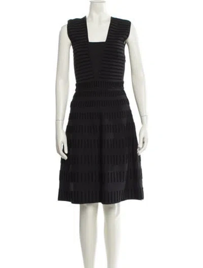 Pre-owned Maison Ullens Square Neckline Knee-length Dress In Black