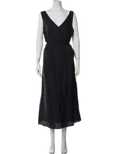 Pre-owned Maison Ullens Striped Midi Length Dress In Blue